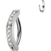 Titanium Eyebrow Piercing cnc set cubic zirconias Clicker