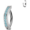 Titanium Eyebrow Piercing cnc set cubic zirconias Clicker