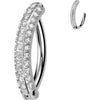 Titanium Belly Button Piercing triple line zirconia