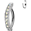 Titanium Belly Button Piercing cnc set cubic zirconias Clicker