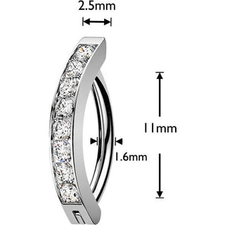 Titanium Belly Button Piercing cnc set cubic zirconias Clicker