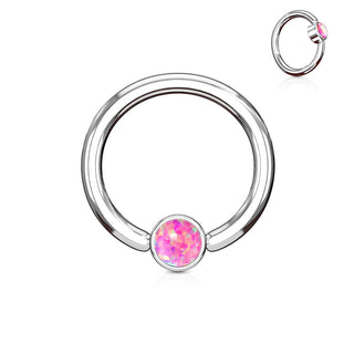 Ring Ball Flat Zirconia Silver Captive Bead