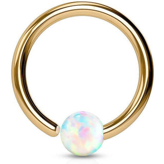 Ring Kugel Opal Gold PVD Biegbar