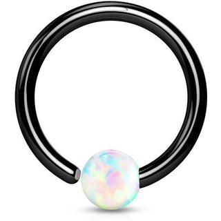 Ring Ball Opal Black Bendable