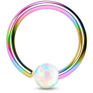 Ring Ball Opal rainbow Bendable