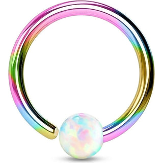 Ring Ball Opal rainbow Bendable