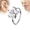 Ring Flower Zirconia Silver Bendable
