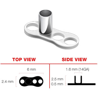 Titanium Dermal Anchor dermal anchor base 3 holes