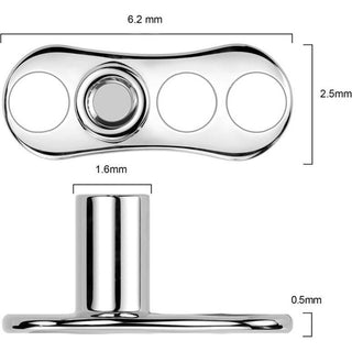 Titanium dermal anchor base 3 holes