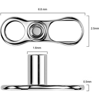 Titanium Dermal Anchor dermal anchor base 2 holes