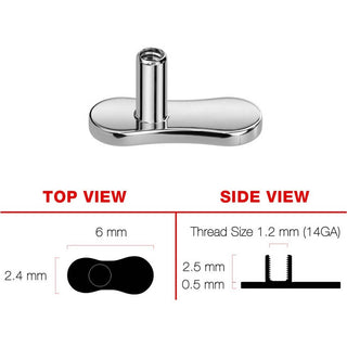 Titanium Dermal Anchor dermal anchor base Internally Threaded