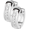 Earring 316L Hoop Huggie Earrings CNC Set Lined Cubic Zirconia 1 Pair Clicker