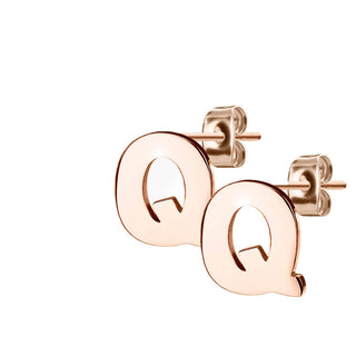 Bouton d'Oreille Lettres A-Z Or Rose