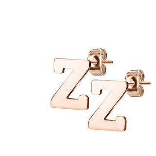 Bouton d'Oreille Lettres A-Z Or Rose