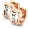 Earring 316L Hinge Action Hoop Earrings 4 CNC Set Clear Cubic Zirconia 1 Pair Clicker