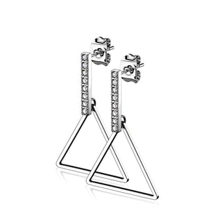 Ear Stud Triangle Bar dangle Zirconia