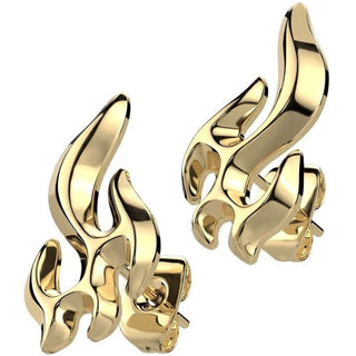 Stud Earring 316L Flame Stud Earrings 1 Pair