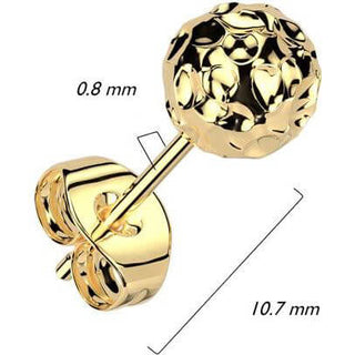 Stud Earring hammered ball