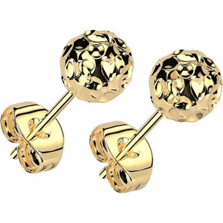 Stud Earring hammered ball