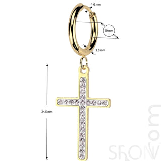 Earring cross zirconia dangle