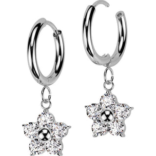 flower zirconia dangle