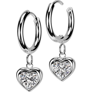 Finger Ring heart zirconia dangle
