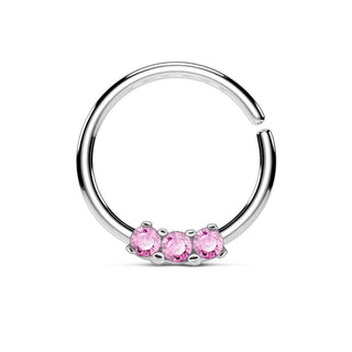 Piercing Ring 3 Zirconia Bendable