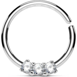 Piercing Ring 3 Zirconia Bendable