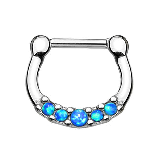 Septum Piercing Clicker Clicker 5 Opal Silver