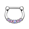 Septum Piercing Clicker 5 Opal Silber Clicker