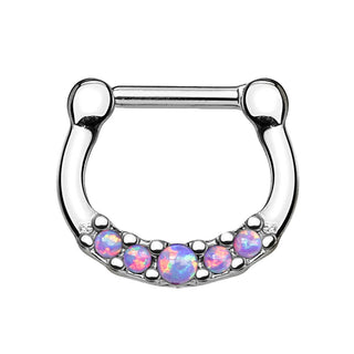 Septum Piercing Clicker Clicker 5 Opal Silver