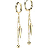 Earring 316L Hinged Hoop Earrings Ball Cone Dangle 1 Pair Clicker