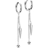 Earring 316L Hinged Hoop Earrings Ball Cone Dangle 1 Pair Clicker