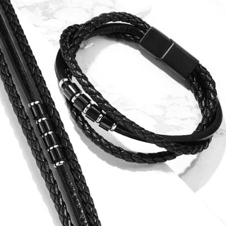 Bracelet Tressé Noir Aimant