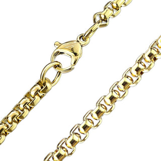 316L Necklace Round Box Chain Lobster Clasp