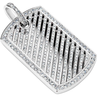 Collier Plaque Zircone Argent