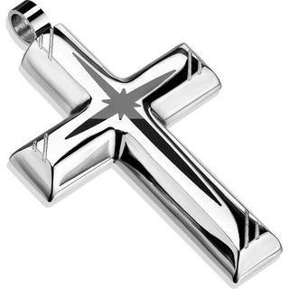 Kreuz Stern Schwarz Silber