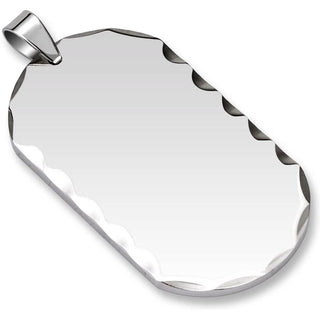 Pendant Dog Tag Facets Silver