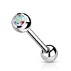 Titanium Barbell Ball Zirconia Silver