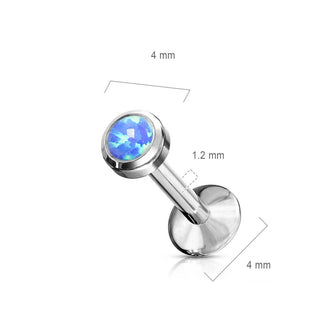 Titanium Labret Opal Round Internally Threaded