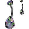 Titanium Belly Button Piercing Drop Zirconia Internally Threaded