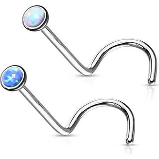 Titanium Nose Screw Opal Round