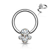 Titanium Ring 4 Zirconia Silver Captive Bead