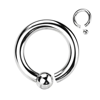 Titanium Ring Ball Silver Captive Bead