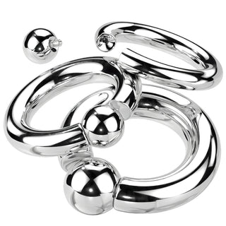 Titanium Ring Ball Silver Captive Bead