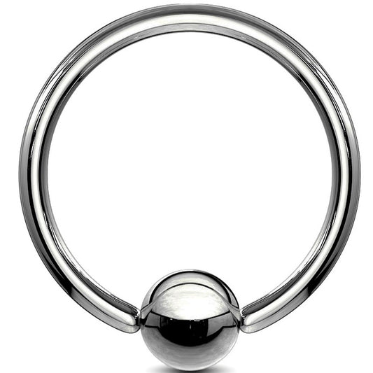 Titanium Ring Silver Captive Bead
