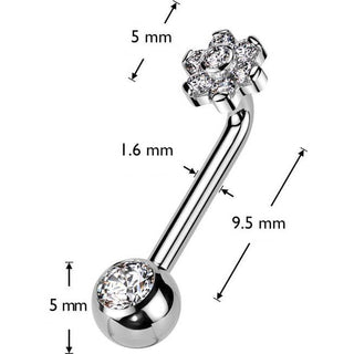 Titanium Christina piercing flower Internally Threaded