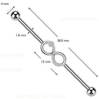 Titanium Industrial Barbell intinity zirconia Internally Threaded