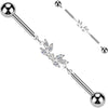 Titanium Industrial Barbell wing zirconia marquise cut chain Internally Threaded