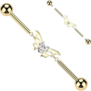 Titanium Industrial Barbell bat zirconia chain Internally Threaded